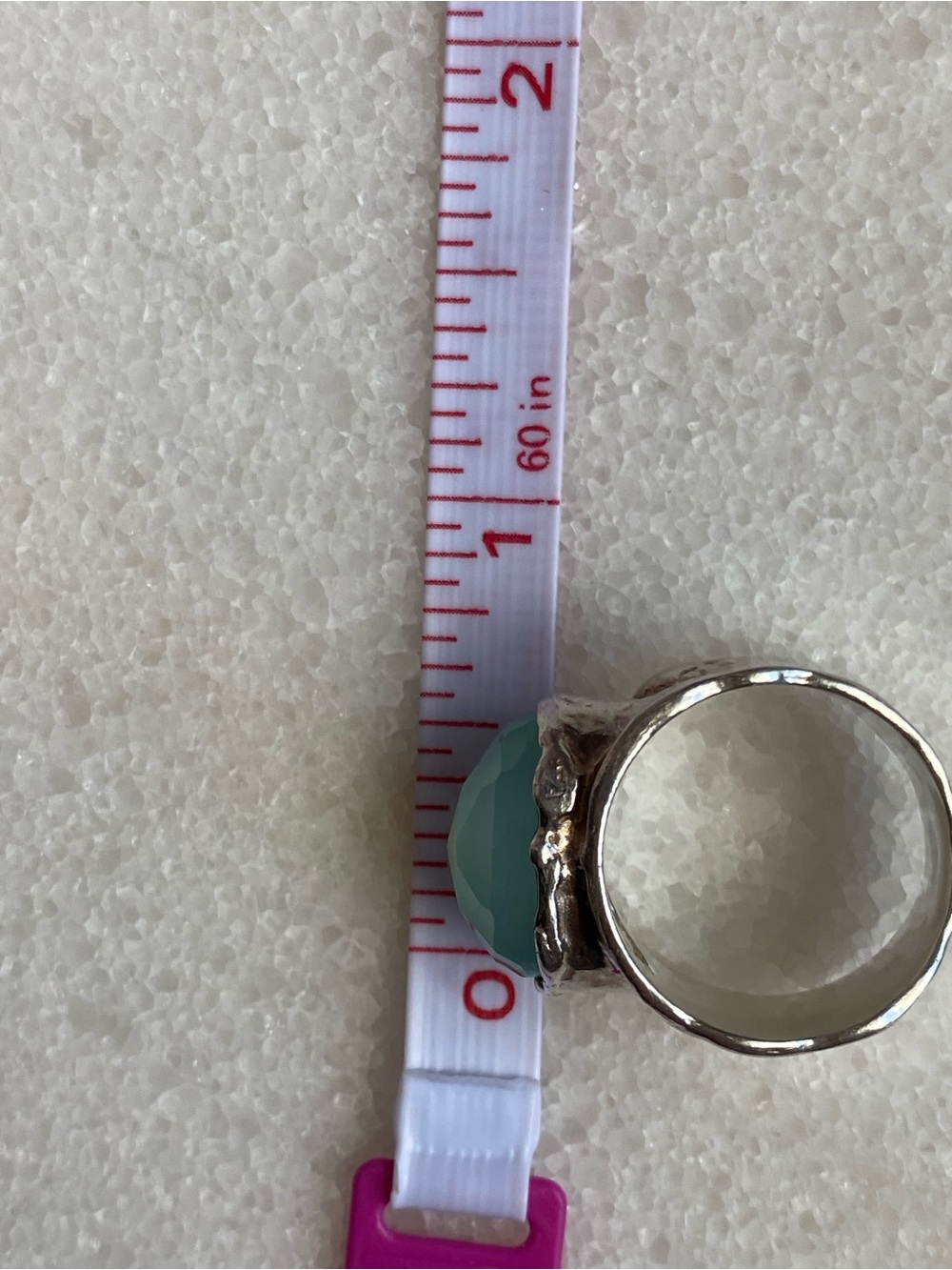 Artisan Silver Ring with Blue Chalcedony Faceted Stone - Picture 7 of 13